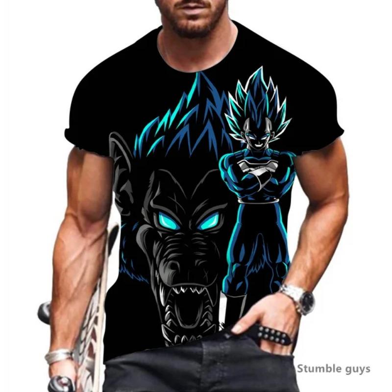 Men's Plus-Size Deer Print T-Shirt - 3D Deer Short Sleeve Round Neck Casual Streetwear Top