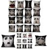 Unique Linen Vintage Piero Fornasetti Face Throw Pillow Case With Artistic Face Illustration