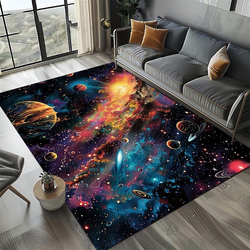Cosmic Nebula Star Black Hole Galaxy Carpet Rugs Living Room Decor Carpets Home Bedroom Non-slip Area Floor Mat Entrance Doormat