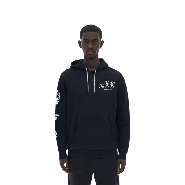 Adidas Neo Sweatshirts Men's Black Hooded Moderate Regular HG6589