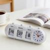 27cm Perpetual Desk Calendar With Clock Vintage Manual Calendar Digital Alarm Clock With Day Month Date Display For Home