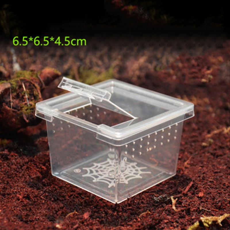 Reptile Breeding Box With Flip Cover Transparent Breathable For Frogs Snake Spider