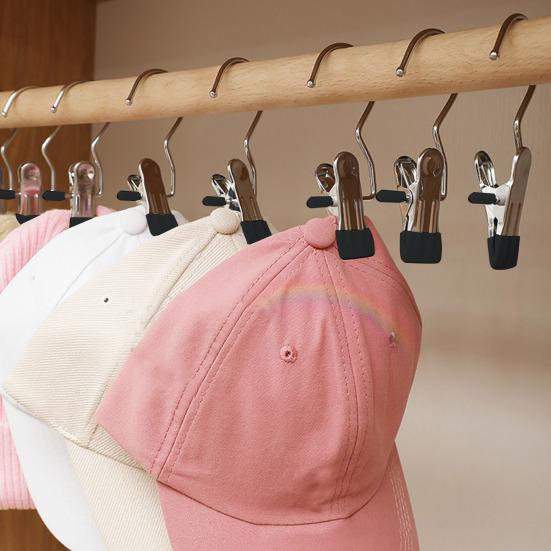 10 Stück Kleiderbügel-Clip, platzsparender Metall-Wäscheklammer-Haken, weiche Gummibeschichtung, langlebiger Clip für Kleidung, Hosen, Hüte