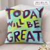 Creative Watercolor Words Cushion Cover Soft Plush Fabric DoubleSided Printed Cushion Covers for All Seasons Modern Home Decor