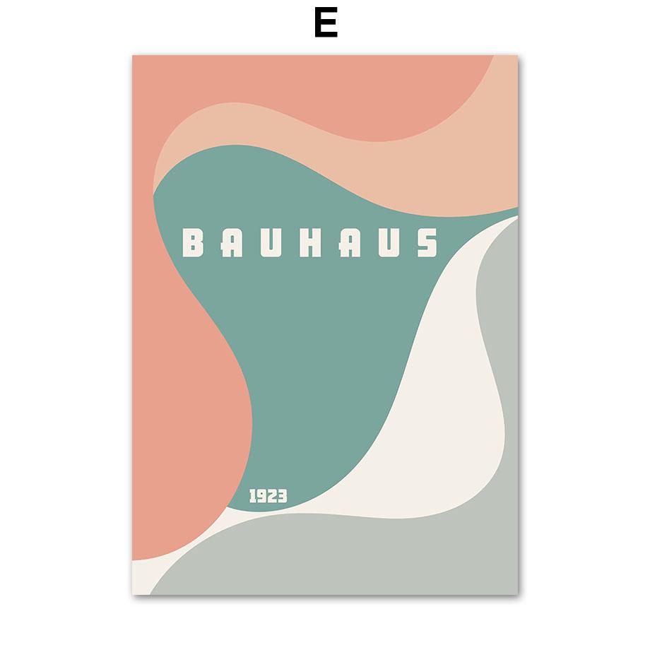 Bunte Bauhaus-Geometrie-Kreis-Linie-Regenbogen-Poster und Drucke, Wandkunst, Leinwandgemälde für Wohnzimmer, dekorative Bilder