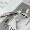 Y2K Metal Frame Cat Eye Sunglasses for Women Men Personalized Street Style Eyewear UV Protection Goggle Shades