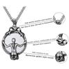 American style Long Gothic Skeleton Necklace Skull Mirror Pendant Sweater Chain Skull Neck Chain