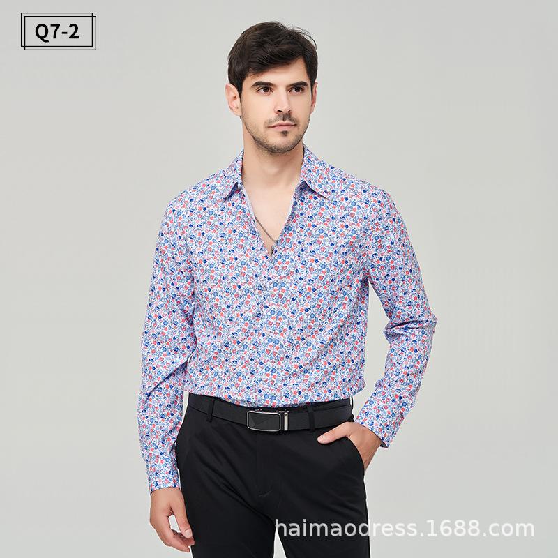 Men’s Lightweight Floral Long Sleeve Casual Shirt