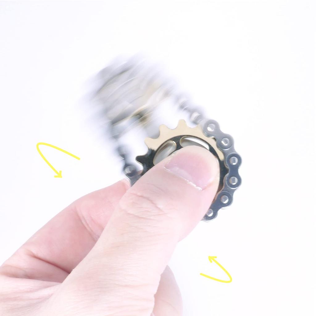 Fidget Linkage Bike Chain Spinner Design Figurine Spinning Finger Metal Stainless Steel Durable Mechanics with Smooth Fidget Toy for Adults and Kids