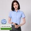 Women's Long Sleeve Professional White Stretch Shirt for College Students and Teachers