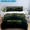 Golden Mosque Silhouette 3pcs Bedding,Including 1pc Duvet Cover And 2pcs Pillowcases Perfect for Christmas,Ideal for Bedroom, Dormitory