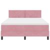 LED Box Spring Bed with LED Light Strips Pink 140 x 200 cm Velvet