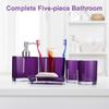 5-teiliges Acryl Badezimmer Organizer Set einschließlich Seifenspender, Zahnbürstenhalter, Becher, Tasse, Luxus Waschtischzubehör