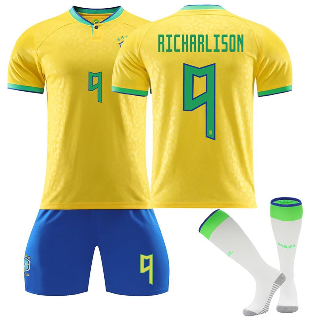 Children's Football Training Suit Set 22/23 Brazil National Team, Home Children's Football Training Suit Set