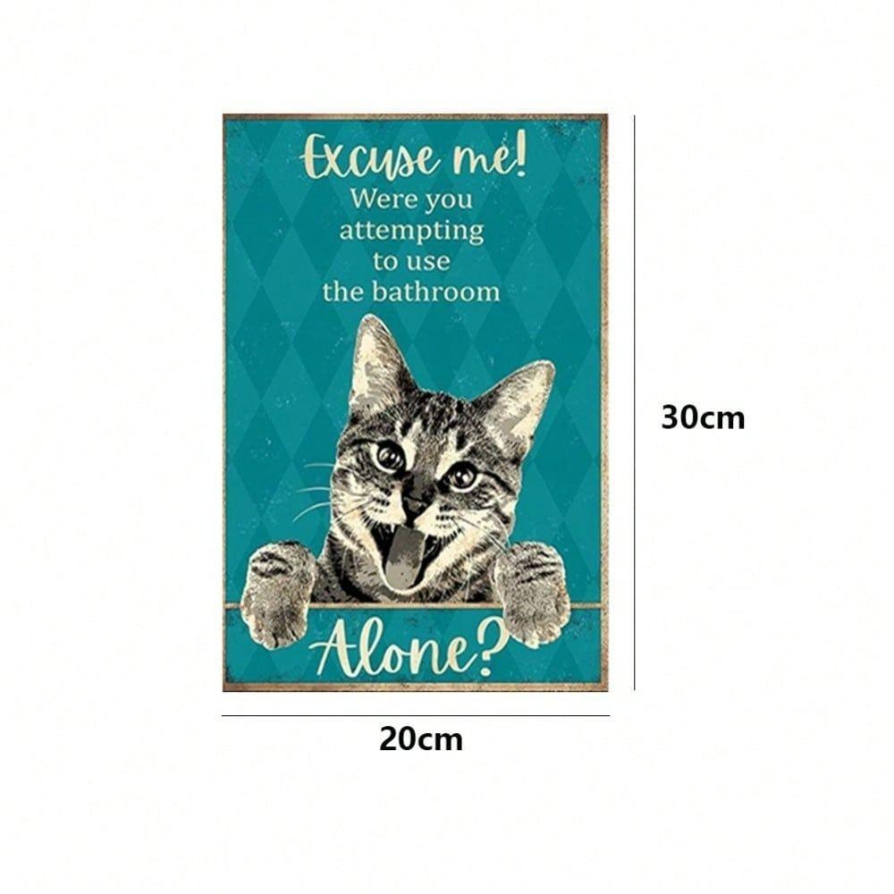 Vintage Cat Metal Wall Art Poster
