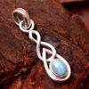 Reiki Pendant, Crystal Healing Pendant, Larimar Pendant, Celtic Pendant 925 Sterling Silver Jewelry, Mother's Day Gift, Silver Pendant