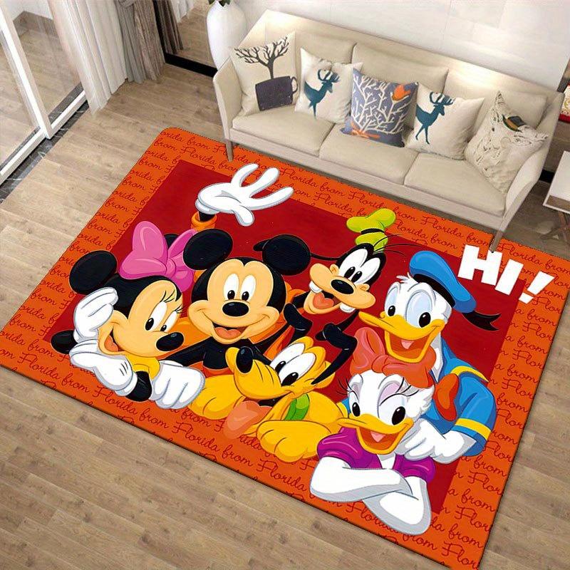 1ks Koberec s motivem Disney Mickey Mouse a Minnie, Kusový koberec, Protiskluzový koberec, Ručně pratelná podložka pod nohy, Vhodné pro obývací pokoj, ložnici, bytový dekor