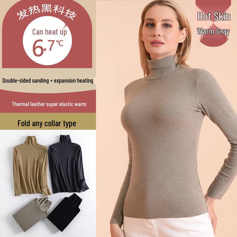 

Женский базовый топ с высоким воротником из искусственного кашемира XXL