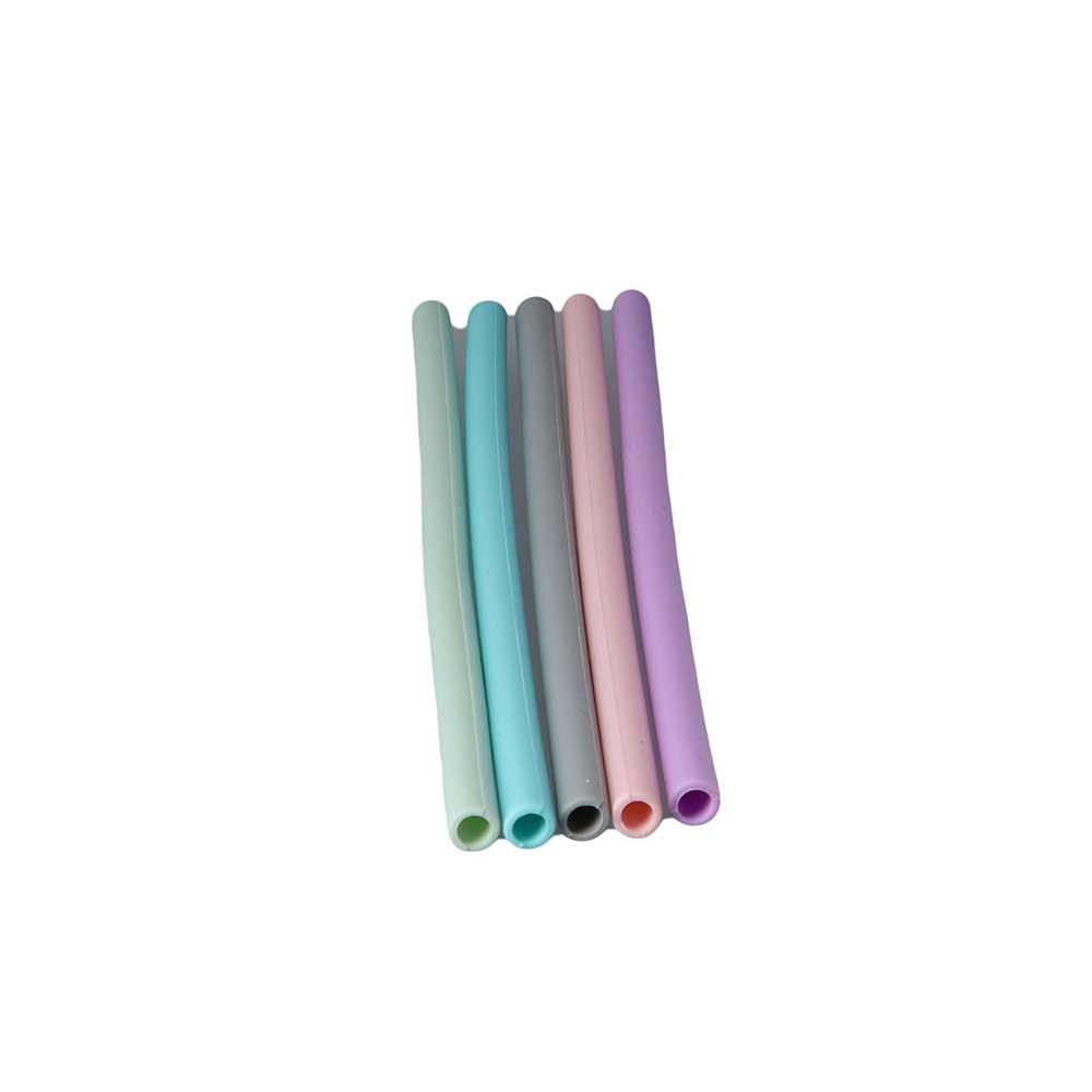 Multicolor Silicone Tea With Cleaning Brush For Birthday Wedding Party Supplies Drinking Straws Tableware Bar Tool