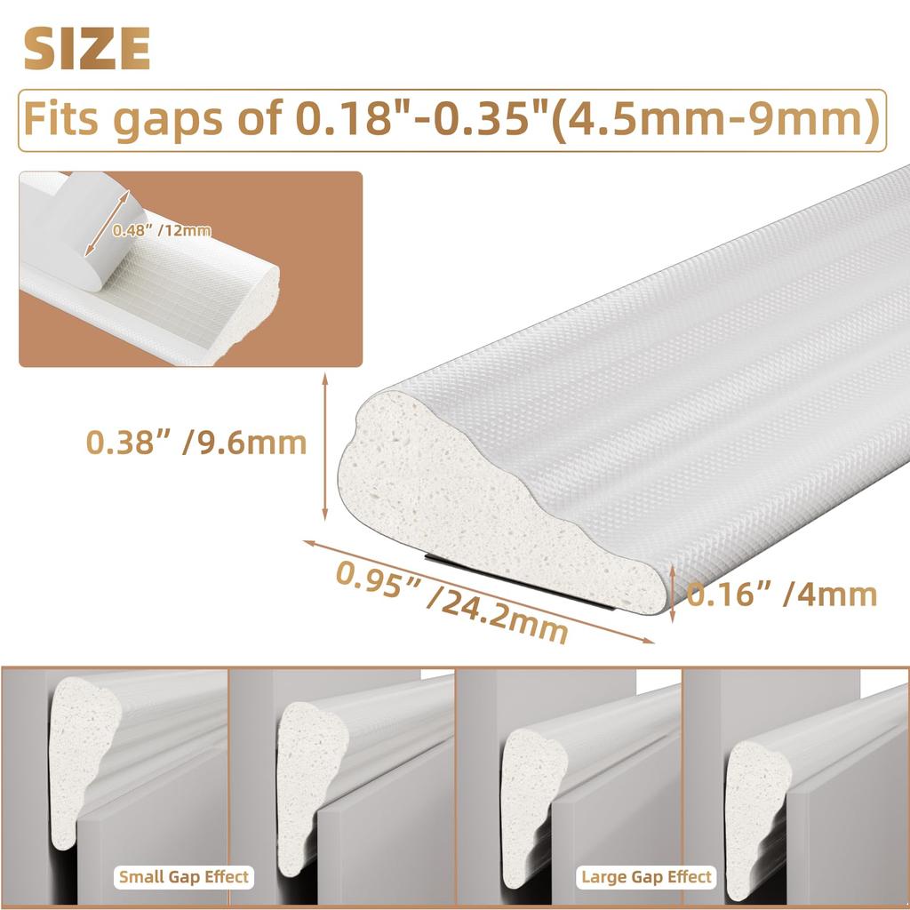 118" Wedge Shape Foam Window Weather Strip Door Seal Strip Soundproof Frame Winter Insulation