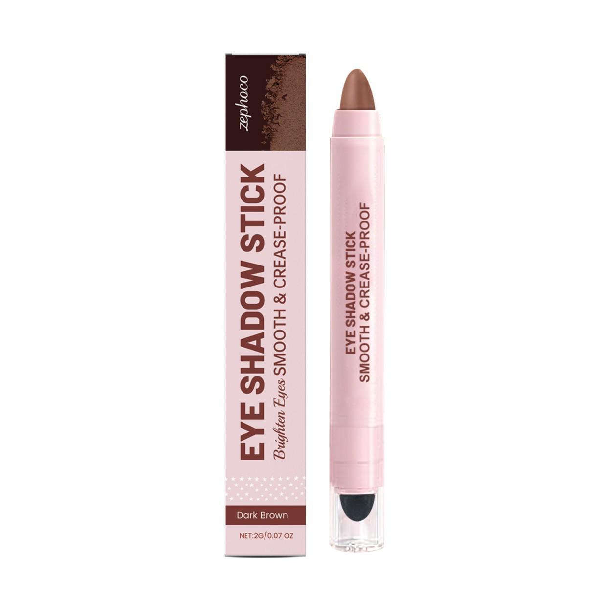 Zephoco Dark Brown Shimmer Eyeshadow Stick – Glossy, Easy-to-Apply Everyday Color