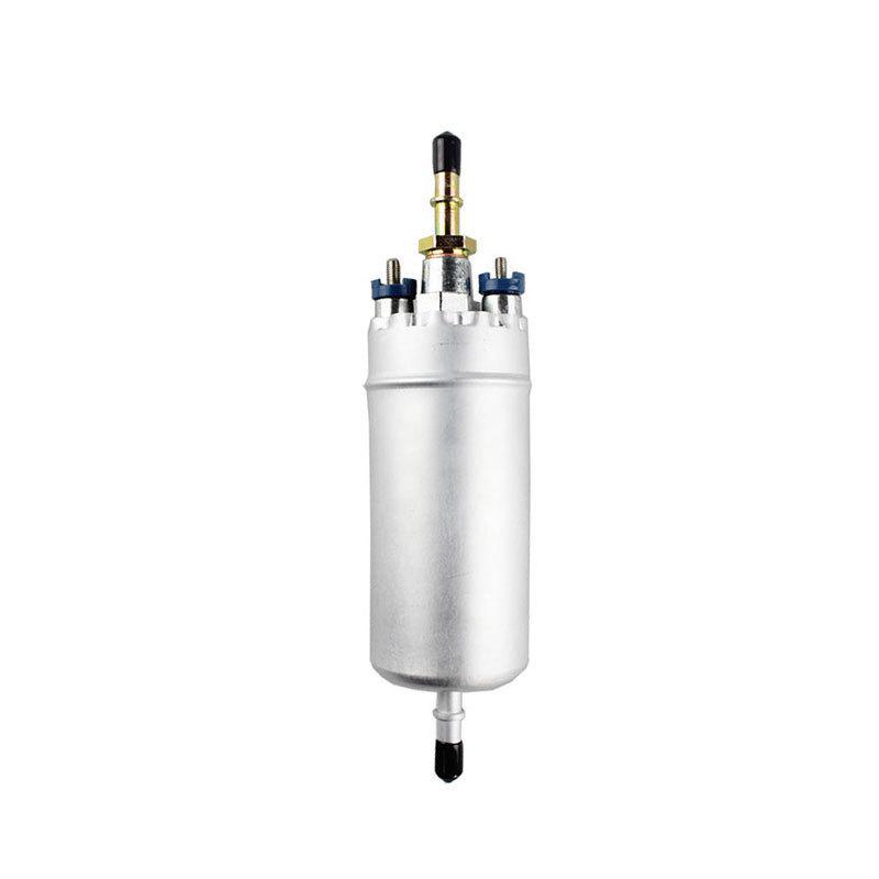 External High-Pressure Fuel Pump 12V, Aluminum Alloy, Silver, 0580464075, 21CM Length, 52MM Diameter, 8MM Inlet/Outlet, 5BAR,