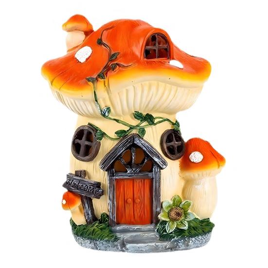 Mushroom House Solar Tale House Outdoor Solar Light Resin Fairy Light Waterproof Light