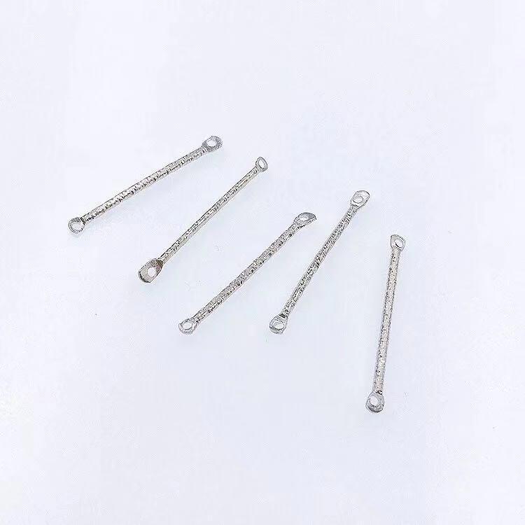 DIY Minimalist Double Hole Embossed Round Bar Earring Connectors