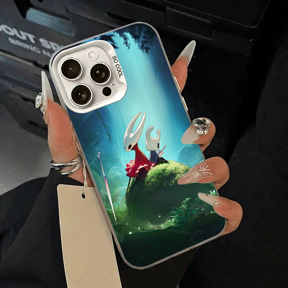 Чехол для телефона H-Hollow- K-Knight -S-Silksong для iPhone 17,16,15,14,13,12,11 Plus,Pro Max,XS,бело-серебристый чехол для телефона iPhone17ProMax