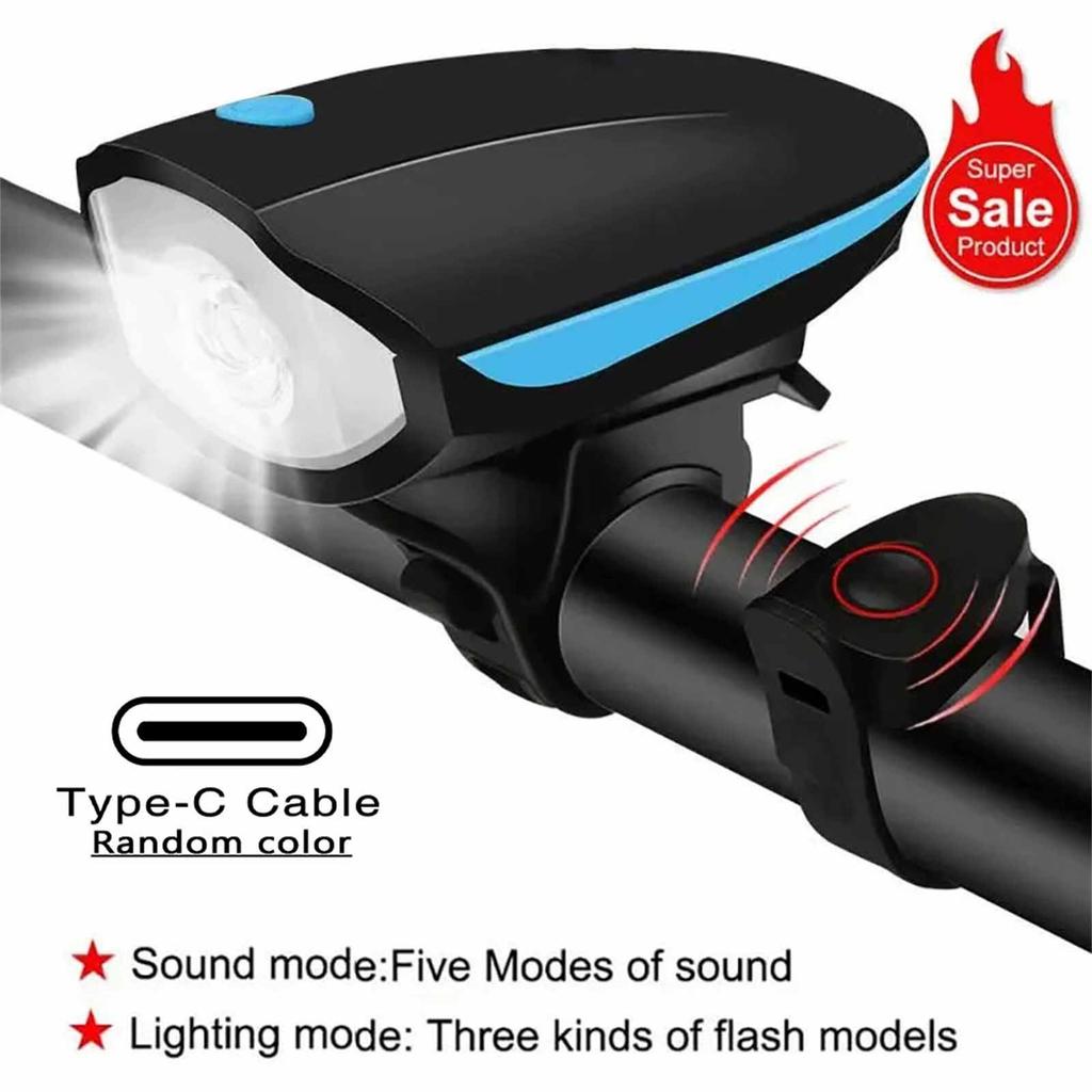 Multi-Functional Bike Horn & Headlight – LED Running Light for Mountain, Road Bikes, Cycling Safety Equipment