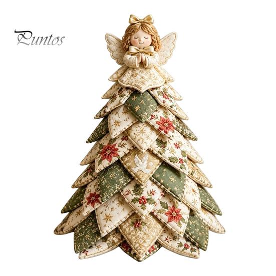 Kits de Manualidades para Decoración del Hogar DIY Kit de Árbol de Navidad de Tela Acolchada, Set de Costura Patchwork Vintage Actividades Educativas Decoración de Mesa para Niños, Hecho a Mano