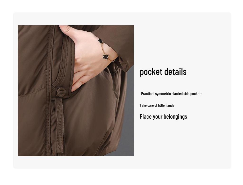 Women's Petite Slimming Down Coat: Fashionable Winter Short Jacket for Middle-aged Moms