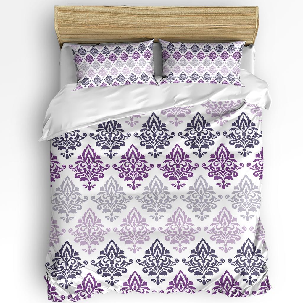 Purple Flower Lavender Romance Duvet Cover With Pillow Case Custom 3pcs Bedding Set Quilt Cover Double Bed Home Textile