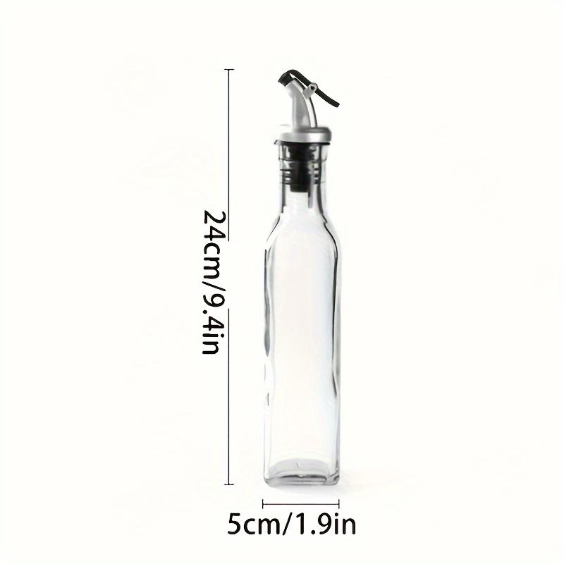 2pcs 250ML Transparent Glass Olive Oil Bottle Leakproof Kitchen Seasoning Soy Sauce Vinegar Press Type Cruet Barbecue Bottle