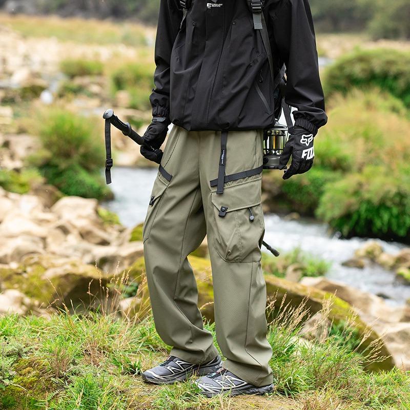 Mens Loose Straight Multi Pocket Casual Outdoor Work Cargo Pants