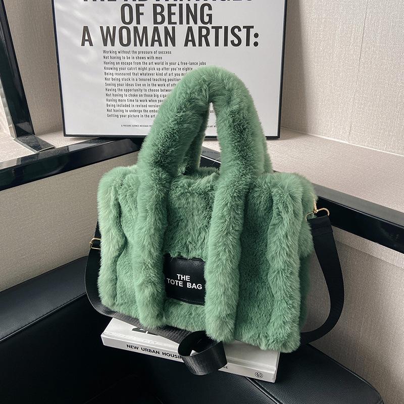 Autumn and Winter New Plush Bag Women's Bag Portable Tote Bag Large Capacity Shoulder Crossbody Hair Bag