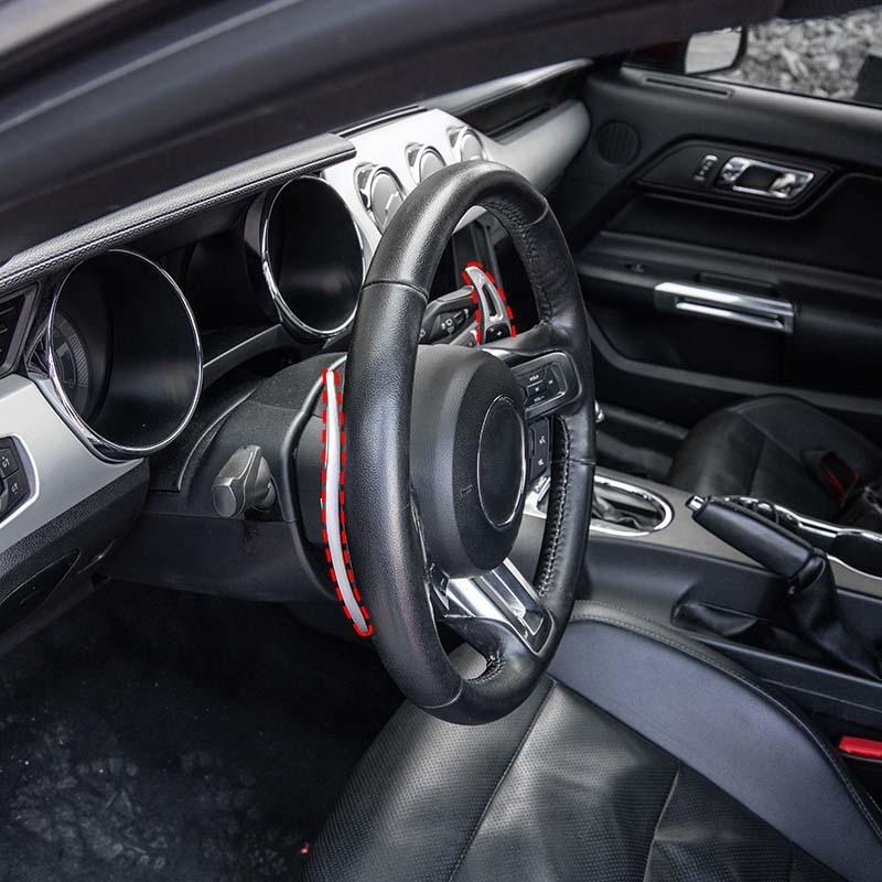 Car Shift Paddles Decorative Cover Stickers Fit For Ford Mustang 2015 Up Aluminum Alloy Interior Accessories