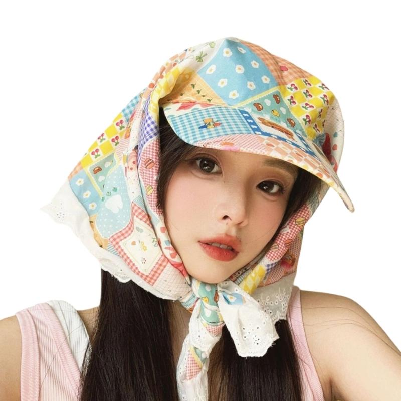 

Women s Light weight Hat Breathable Headscarf Hat Sun Protecting Wide Border Hat for Outdoor Camping