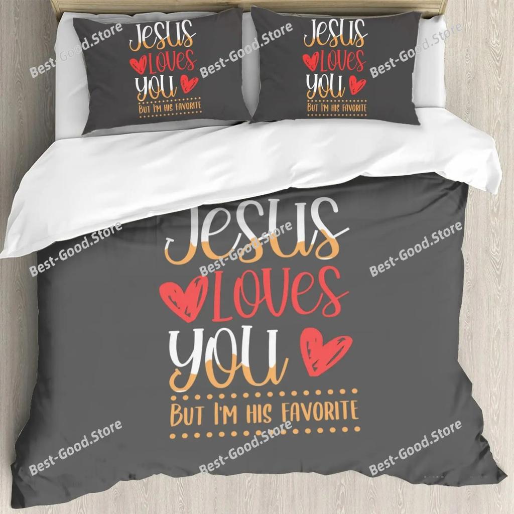3D Jesus Duvet Cover Christian Sacred Jesus Bedding Set Comforter Cover Suitable For Christian Jesus Bedding God Bless You 032