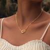 Pave Zircon Pin Pendant Neckalce for Women, Adjustable Stainless Steel Paperclip Chain Wholesale Jewelry