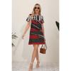 2026 Summer New Style Ladies Elegant Fashion Casual Printed Dress Slim Short-sleeved Round Neck Mini Office Dress Ladies
