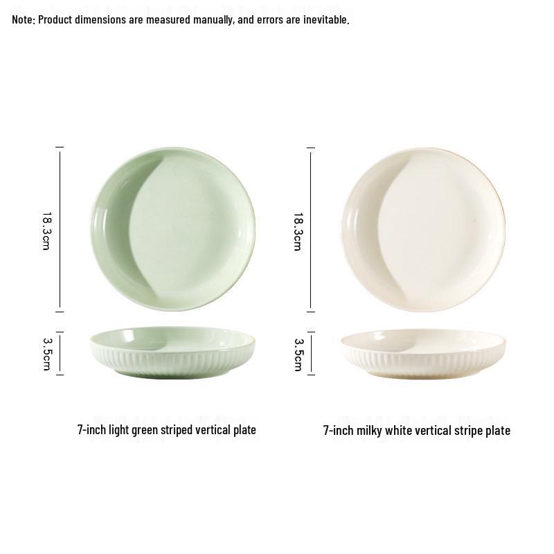 Ceramic Cream Color Block Dish Set, 4/6-Piece Deep Plate Tableware - Modern 2025 Style.