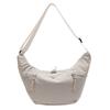 Casual solid color dumpling bag women's new versatile croissant simple texture nylon shoulder messenger bag