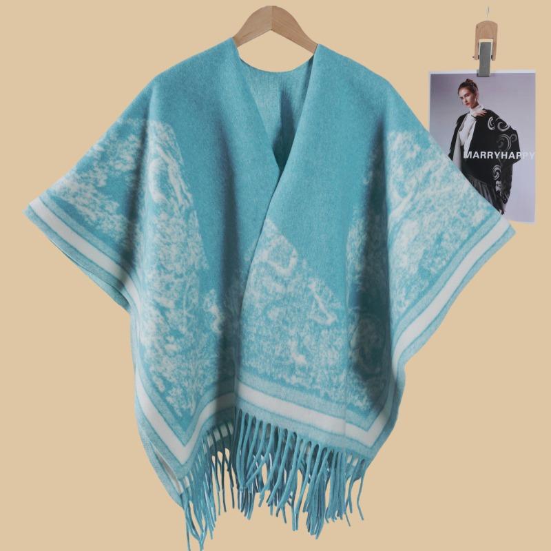 Simple and High-end Shawl Grassland Yunnan Shawl Cape with Cape Imitation Cashmere Scarf