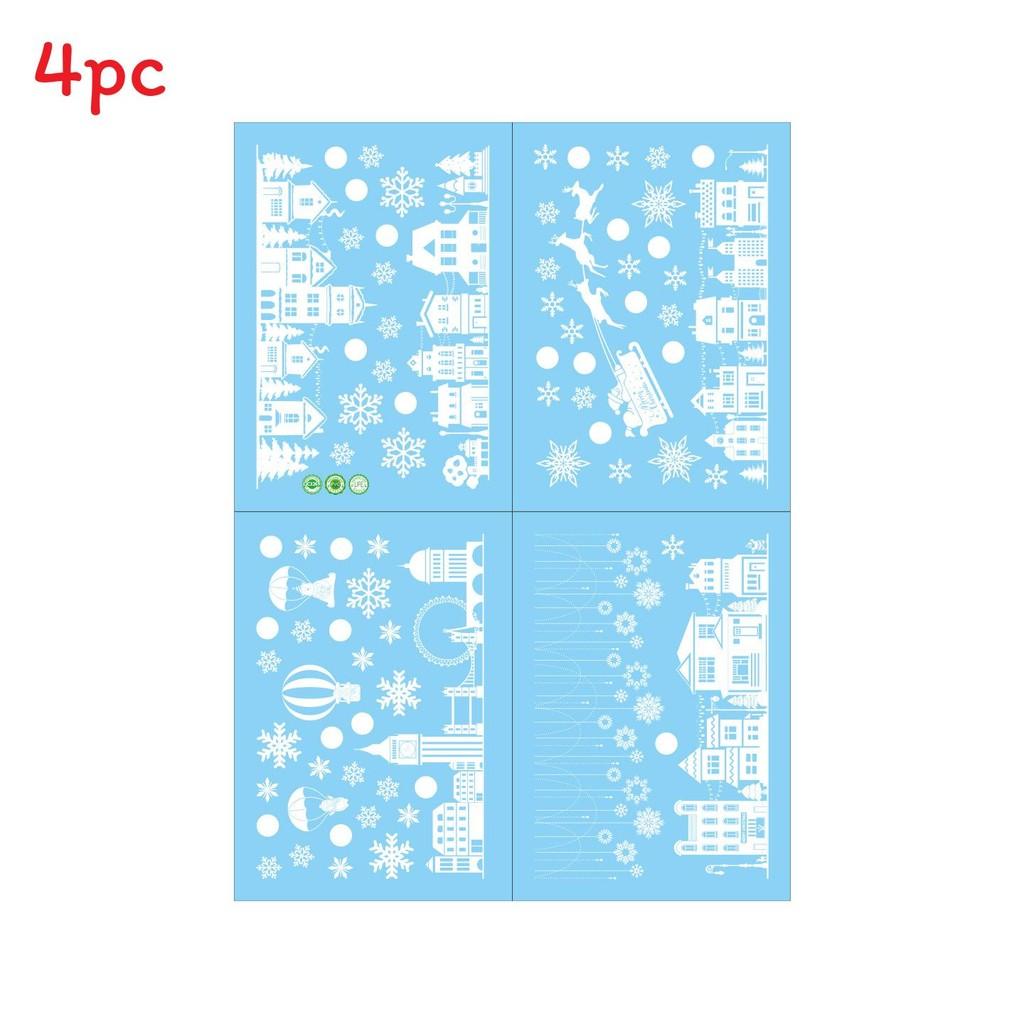 Window Snowflake Christmas House Cling Stickers Set Pvc Static Decor Decals