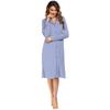 YYFS Women's Fashion Spring Fall Stripe Print Long Sleeve POLO Neck Loose Waistline Casual Dresses