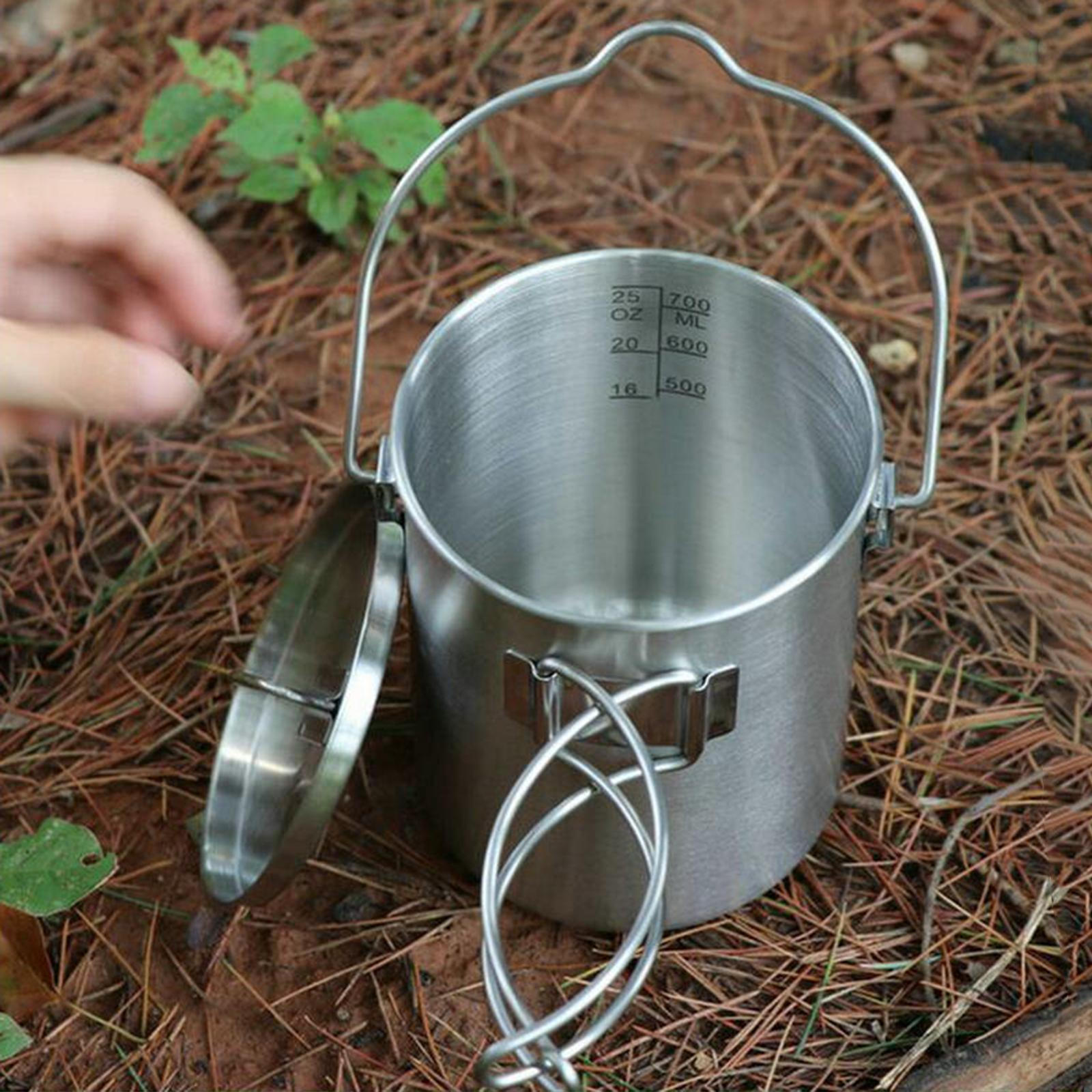 

Складная походная кружка Мини подвесная портативная посуда Кастрюля для готовки Контейнер для напитков для лагеря