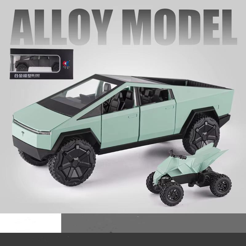 ctkhn3 1/24 Teslas Cybertruck Pickup Alloy Car Model Diecasts Metal Toy Off-road Vehicles Truck Model Simulation Sound Light Kids Gifts