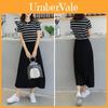 Abito estivo da donna di alta qualità, casual, a righe, senza maniche, a maniche corte, lungo, per uno stile estivo versatile