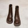 Anti-slip Shoes, Versatile and Fashionable Boots, Round-toed Height-increasing Thick-soled Ankle Boots